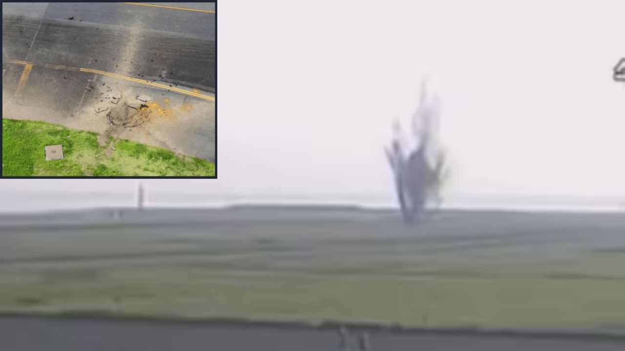 A sudden explosion of an American bomb at a Japanese airport More than 80 flights cancelled