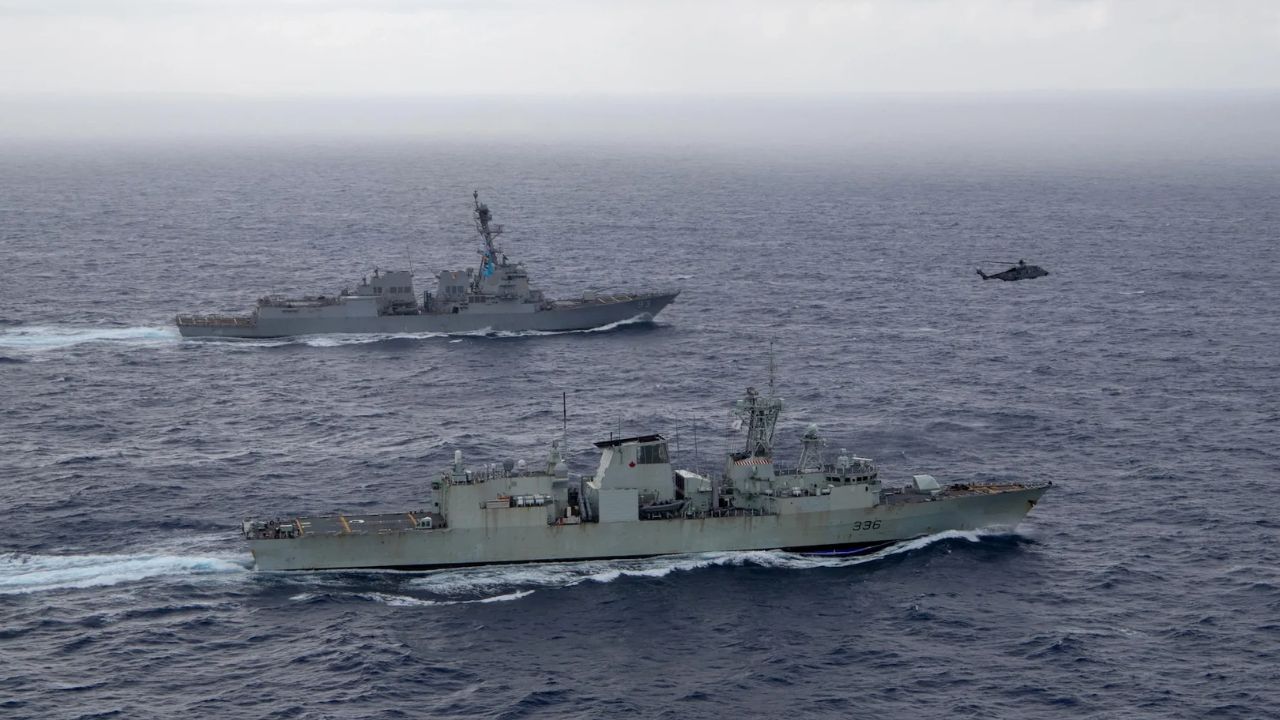 The US and Canada together escalated China's tensions Warships entered sensitive areas