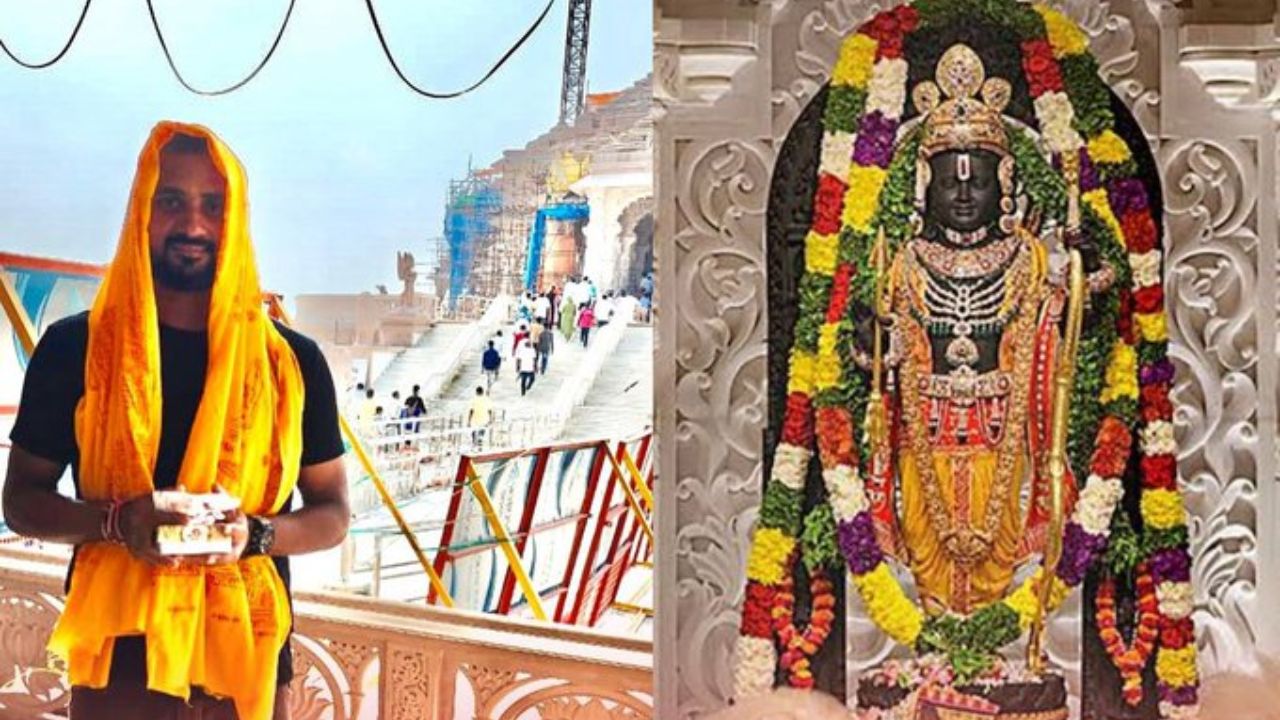 भारत बांग्लादेश सामन्यात केलेल्या कामगिरीनंतर आकाशदीप पोहोचला अयोध्येत