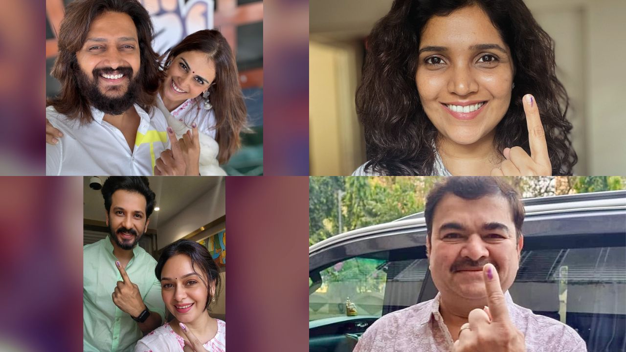 रितेश देशमुख, जेनिलिया देशमुख, अभिजित खांडकेकर आणि पत्नी स्वरदा खांडकेकर