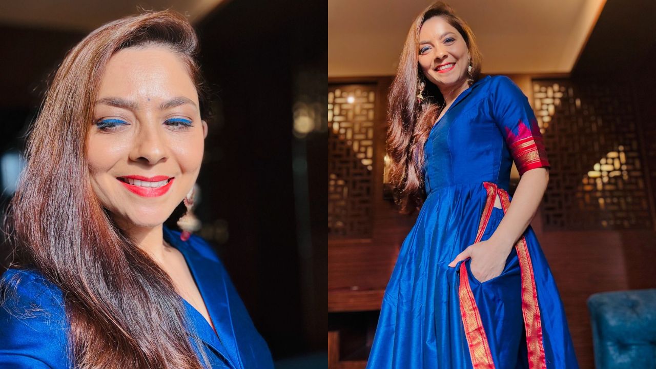 ओपन हेअर, स्मोकी मेकअप, ब्लू आय लायनर आणि कानात स्टायलिश झुमके वेअर करून अभिनेत्रीने कॅमेऱ्यासमोर स्टायलिश अंदाजात फोटो पोजेस दिल्या आहेत.