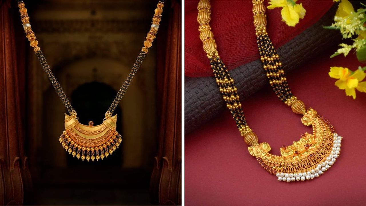 लग्नसराईत किंवा सणाच्या दिवशी या डिझाईनचे मंगळसूत्र गळ्यात खूप उठावदार आणि सुंदर दिसतात. हेवी डिझाईनच्या मंगळसूत्रामध्ये सोन्याचा वापर जास्त केला जातो. 