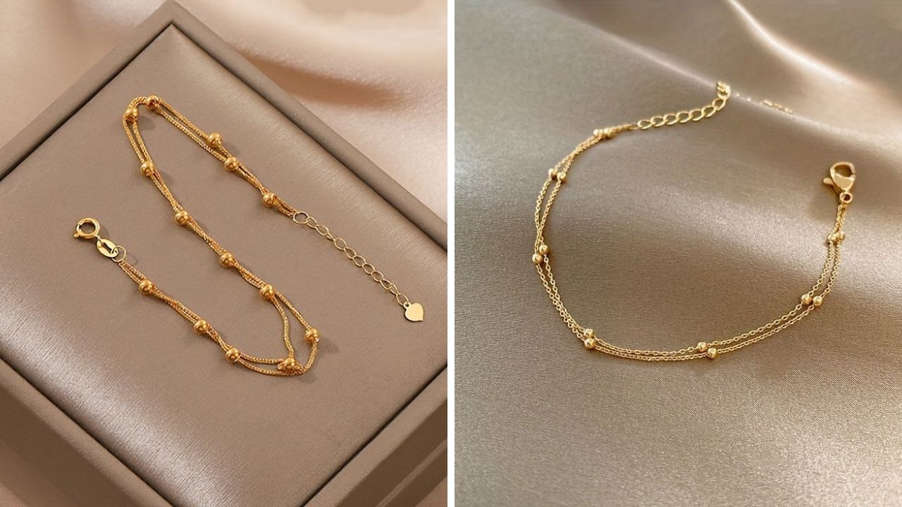 तुम्हाला जर जास्त हेवी डिझाईनचे दागिने घालण्याची आवड असेल तर तुम्ही या डिझाईनचे ब्रेसलेट बनवू शकता. दोन चैनी एकत्र करून बनवलेले ब्रेसलेट हातामध्ये सुंदर दिसेल.