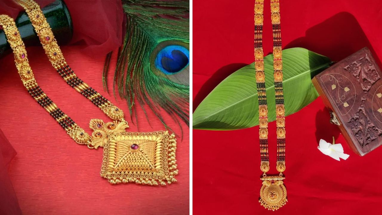 मोठ्या आकाराचे पेंडंट असलेले हेवी मंगळसूत्र अनेक महिलांना आवडतात. त्यामुळे तुम्ही या डिझाइन्स नक्की ट्राय करू शकता. 