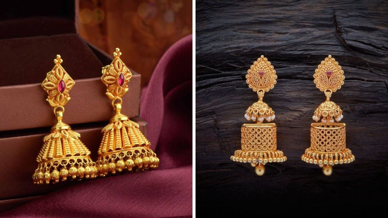 पैठणी साडी नेसल्यानंतर तुम्ही या डिझाईनचे झुमके घालू शकता. ही डिझाईन कानात घातल्यानंतर खूप उठावदार आणि सुंदर दिसते. 