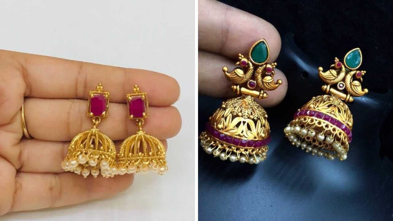 गोलाकार डिझाईनचे सुंदर झुमके कानात घातल्यानंतर सुंदर दिसतात. त्यामुळे तुम्हाला जर नाजूक साजूक डिझाईनचे झुमके हवे असतील तर तुम्ही या डिझाईनचे झुमके घालू शकता. 