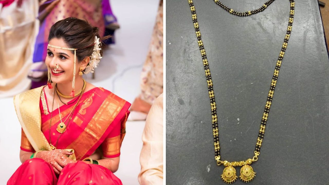 मंगळसूत्रामध्ये काळे मणी जास्त उठावदार दिसतात. त्यामुळे तुम्ही रोजच्या वापरासाठी या पद्धतीचे सुंदर मंगळसूत्र घालू शकता. 