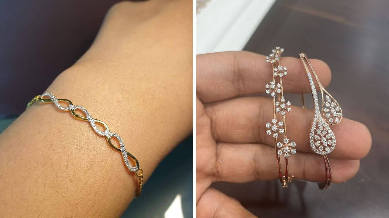 काहींना डायमंडचे सुंदर कडे घालायला खूप आवडतात. अशावेळी तुम्ही या डिझाईनचे ब्रेसलेट किंवा डायमंडचा कडा घालू शकता.