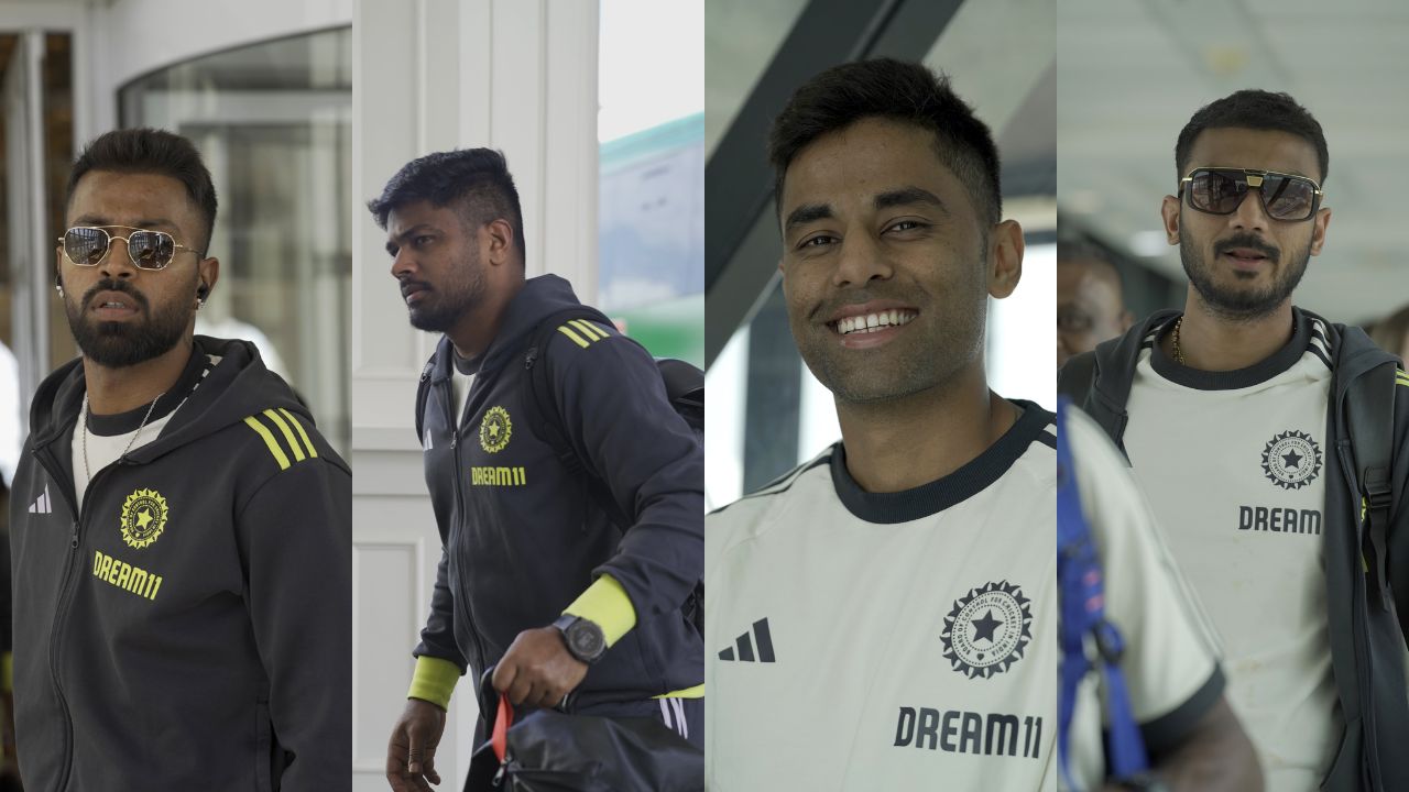 भारतीय क्रिकेटर्सचे डॅशिंग एअरपोर्ट लुक. फोटो सौजन्य - BCCI सोशल मीडिया
