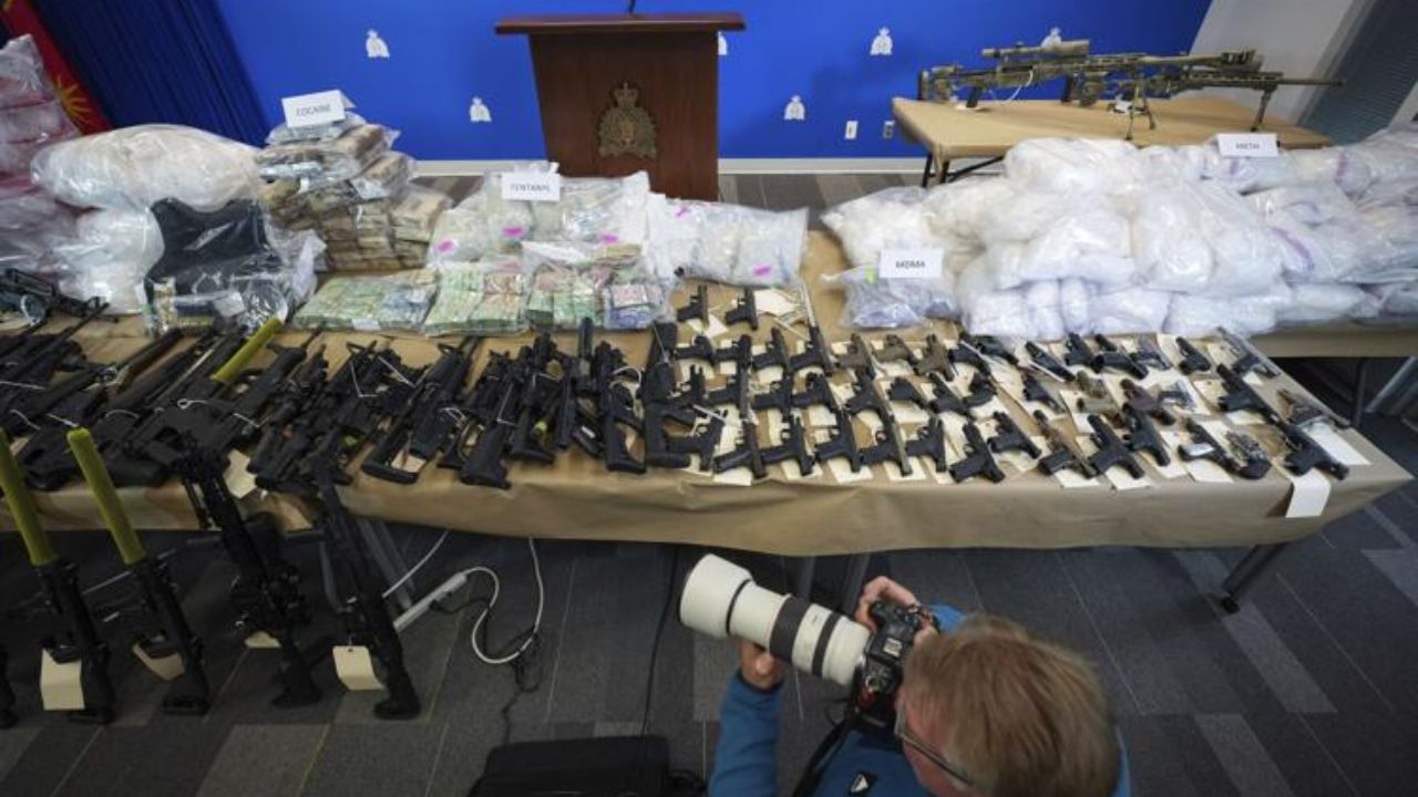 Superlab busted in Canada Large quantity of drugs and weapons seized man of Indian origin arrested