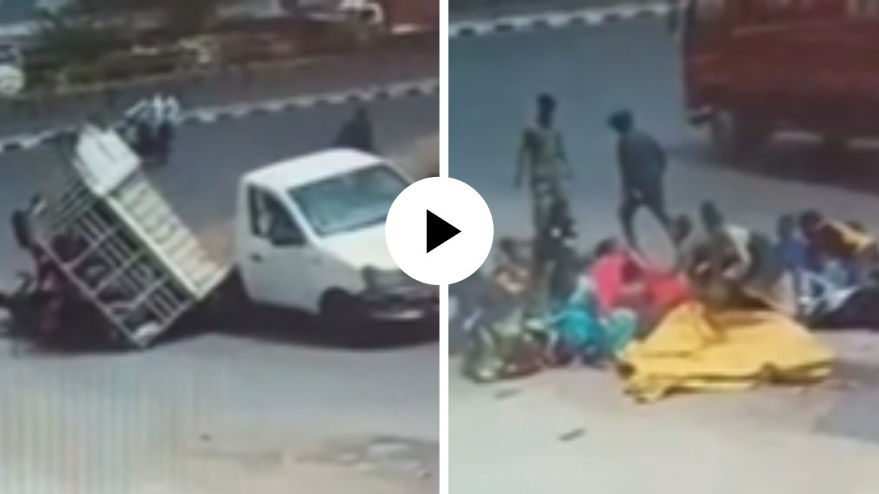 एक झटक्यात गाडीतून किलोभर लोक रस्त्यावर फेकले, Viral Video पाहून तुम्हालाही बसेल धक्का