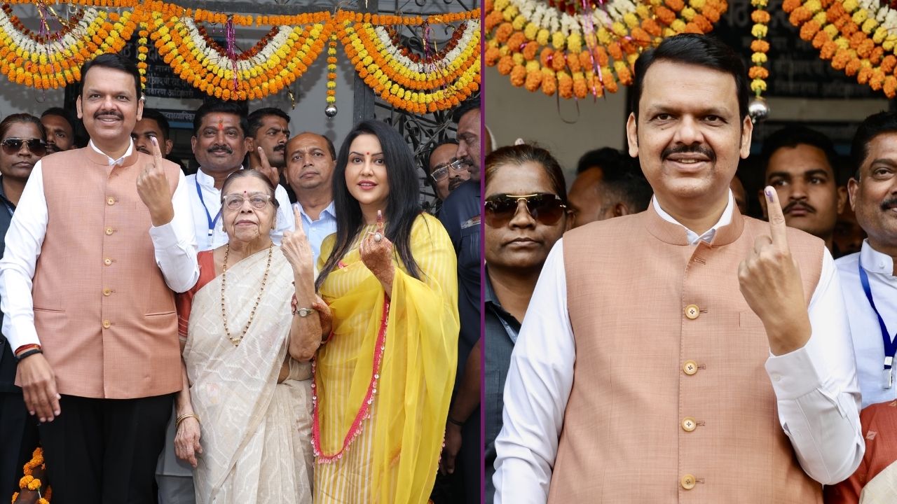 देवेंद्र फडणवीस यांनी आई व अमृता फडणवीस यांच्यासह यांनी नागपूरमध्ये मतदानाचा हक्क बजावला. 