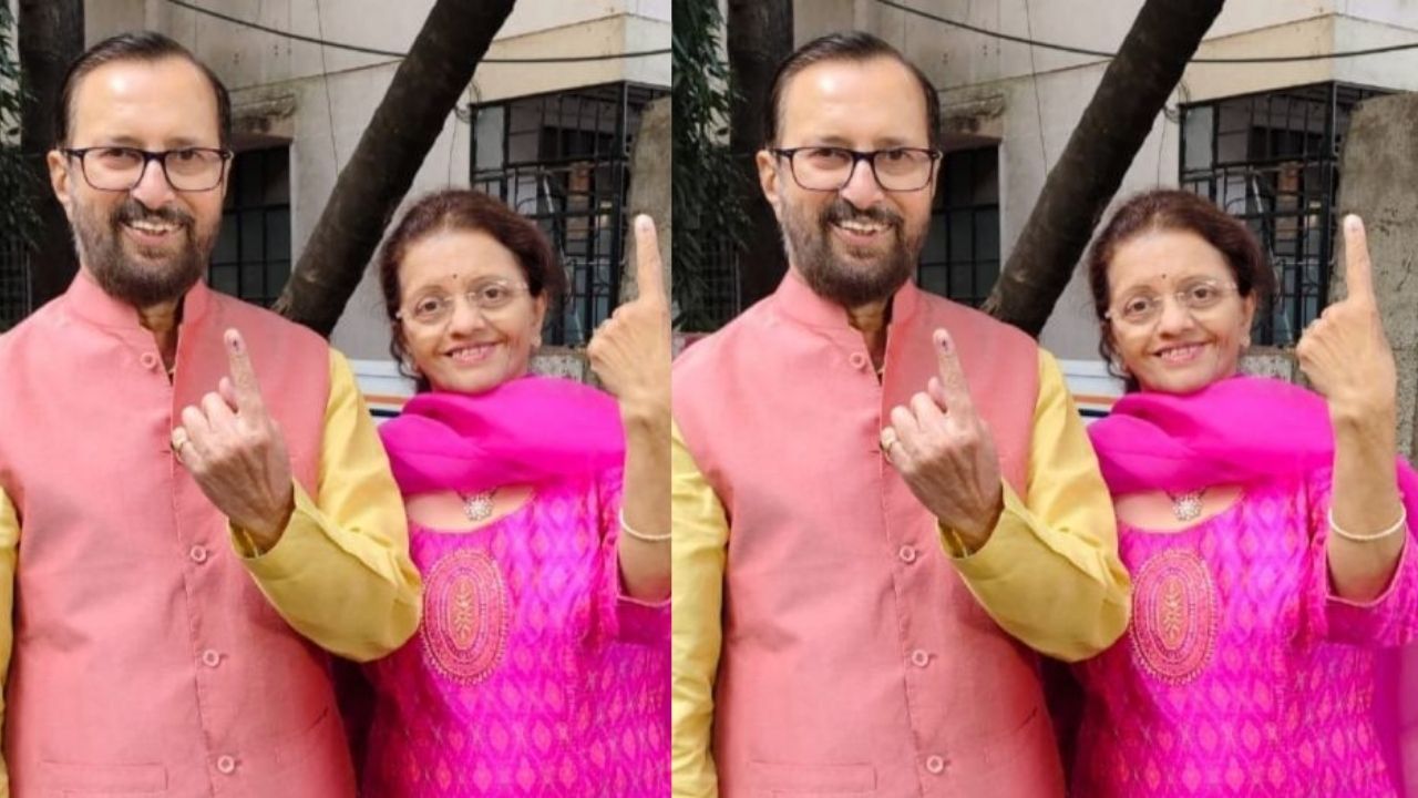 माजी केंद्रीय मंत्री व भाजप नेते प्रकाश जावडेकर यांनी मतदानाचा हक्क बजावला. 