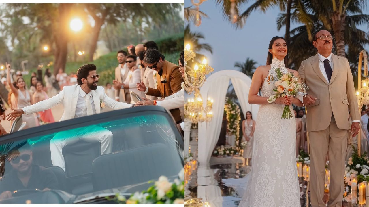 किर्तीने आणि अँटनीने एकमेकांना लग्नामध्ये किसही केलं. किर्तीच्या नवऱ्याची एन्ट्री ब्लॅक अलिशान कारमधून झाली आहे. लग्नातील सुंदर फोटो इन्स्टाग्रामवर शेअर केल्यानंतर कीर्तीला या नवीन प्रवासासाठी सेलिब्रिटी आणि चाहते शुभेच्छा देत आहेत.
