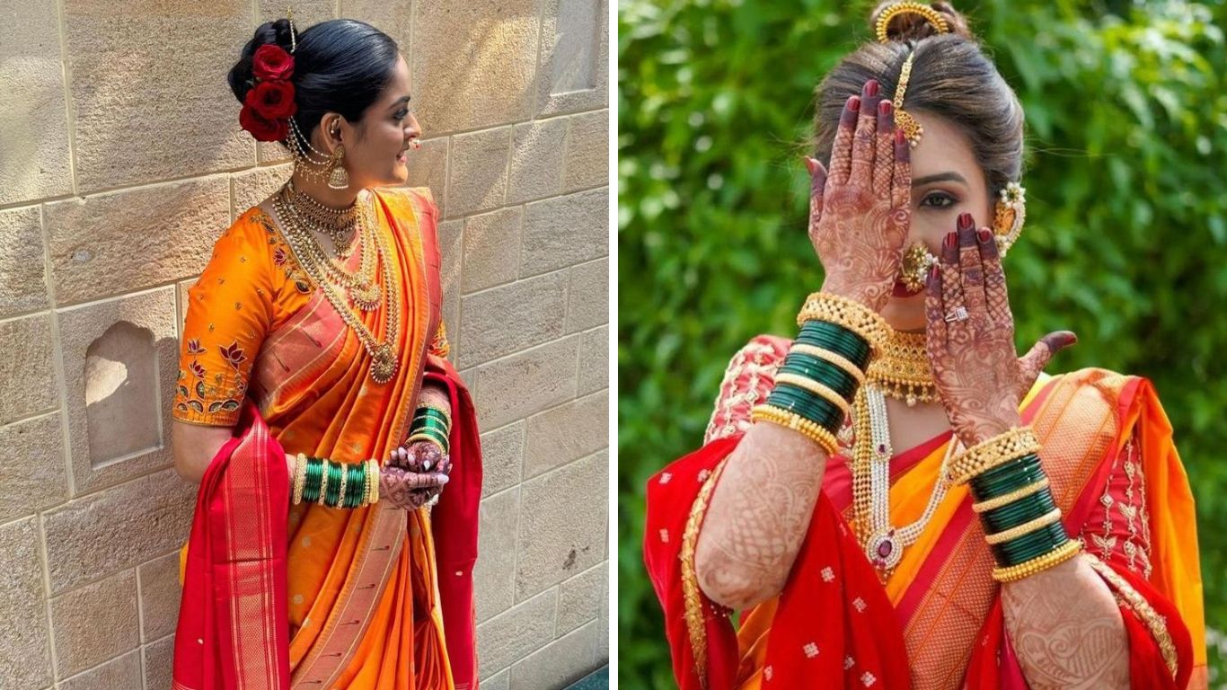 महाराष्ट्रीयन नववधूच्या हातामध्ये हिरव्या रंगाच्या काचेच्या बांगड्या असतात. या बांगड्याना हिंदू संस्कृतीमध्ये विशेष महत्व आहे. लग्नानंतर प्रत्येक महाराष्ट्रीयन वधूला हातामध्ये भरपूर हिरव्या बांगड्या घातल्या जातात. 