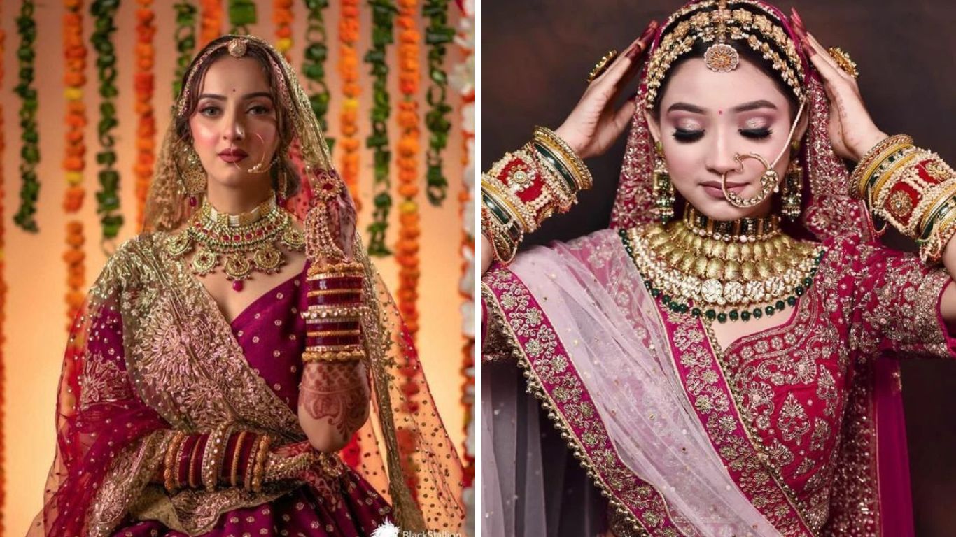 गुजराती नववधूच्या हातामध्ये हिरव्या, लाल आणि निळ्या अशा विविध रंगाच्या बांगड्या असतात. या बांगड्या हातामध्ये खूप सुंदर दिसतात. 