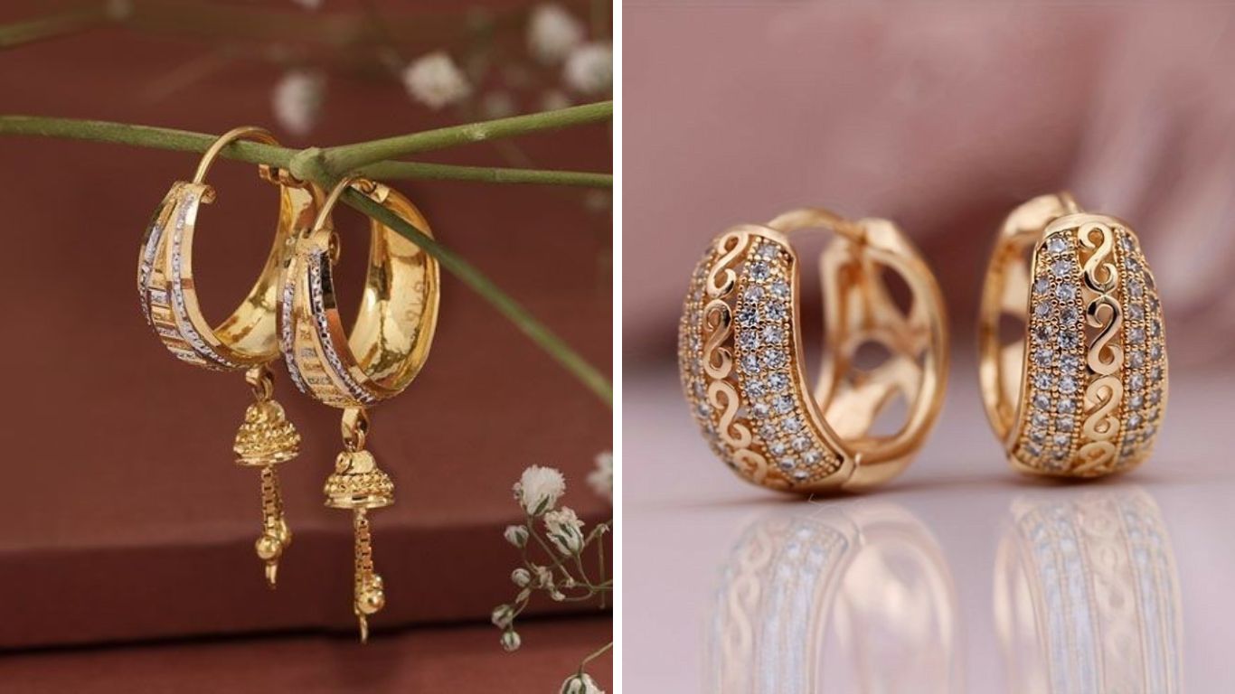 तुमच्या चेहऱ्याचा आकार जर गोल असेल तर तुम्ही या डिझाइन्सचे रिंग कानामध्ये घालू शकता. 