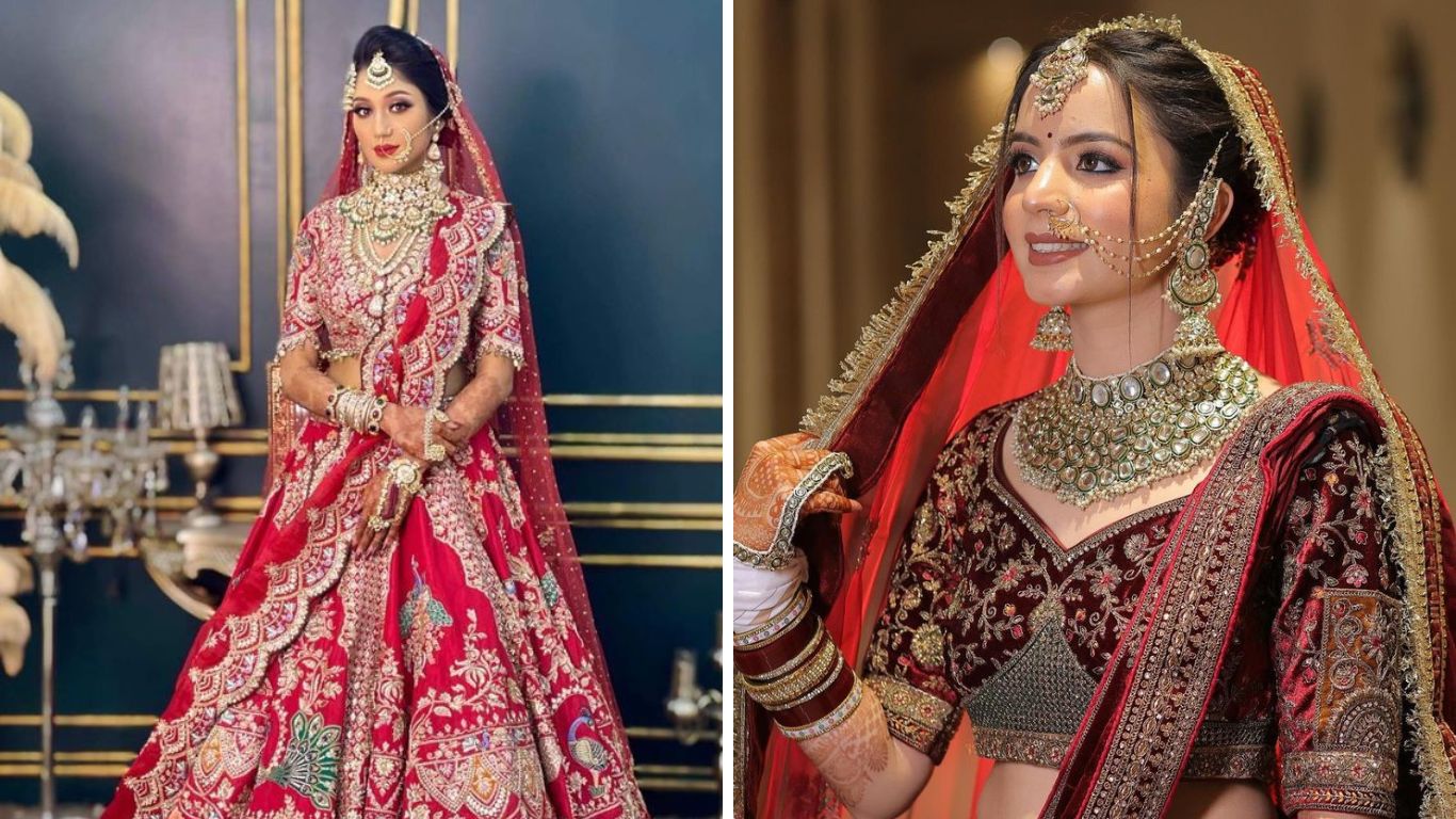 लग्नात जर तुम्हाला रॉयल आणि थोडा हेवी लुक हवा असेल तर तुम्ही डार्क रंगाचा लेहेंगा लग्नात परिधान करू शकता. यामध्ये तुम्ही अधिक सुंदर आणि उठावदार दिसाल. 