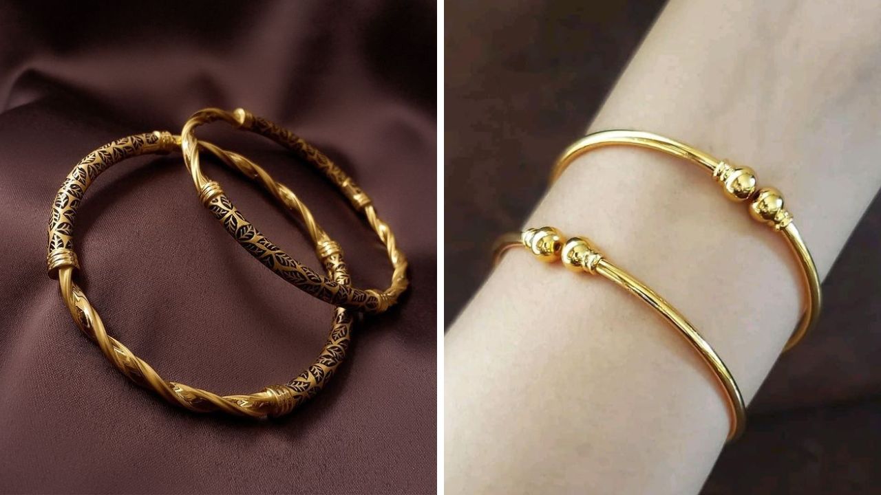 मोठे मणी असलेले सुंदर कडे हातामध्ये खूप उठावदार दिसतात. 