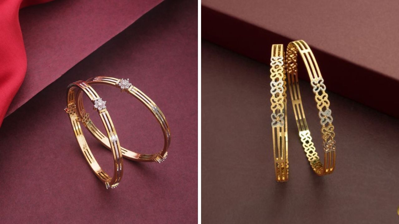 डायमंड वर्क केलेल्या थोड्या हेवी बांगड्या घालायला तुम्हाला आवडत असेल तर तुम्ही या डिझाईनच्या बांगड्या घालू शकता. 