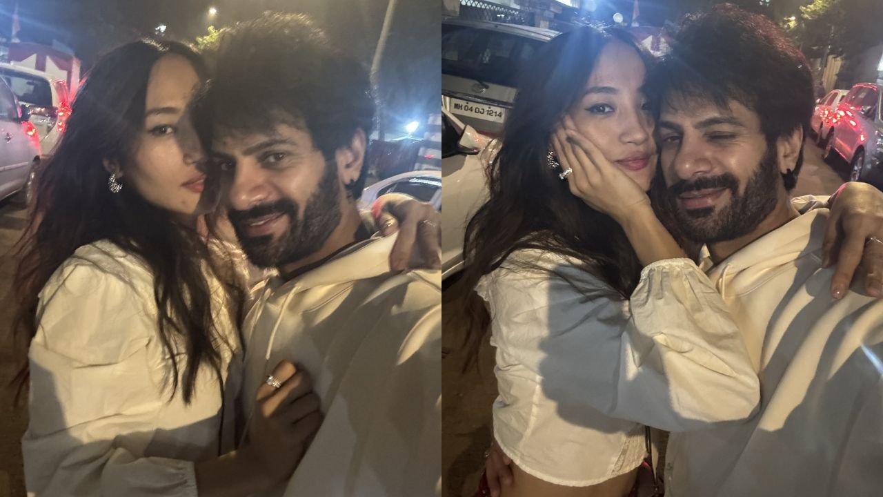 चुम दारंगसोबतचे फोटो शेअर करून करणवीर मेहराने त्याच्या चाहत्यांना आश्चर्यचकित केले आहे. फोटोंमध्ये दोघेही लव्ह-डवी पोज देताना दिसत आहेत. फोटो सौजन्य - सोशल मीडिया 
