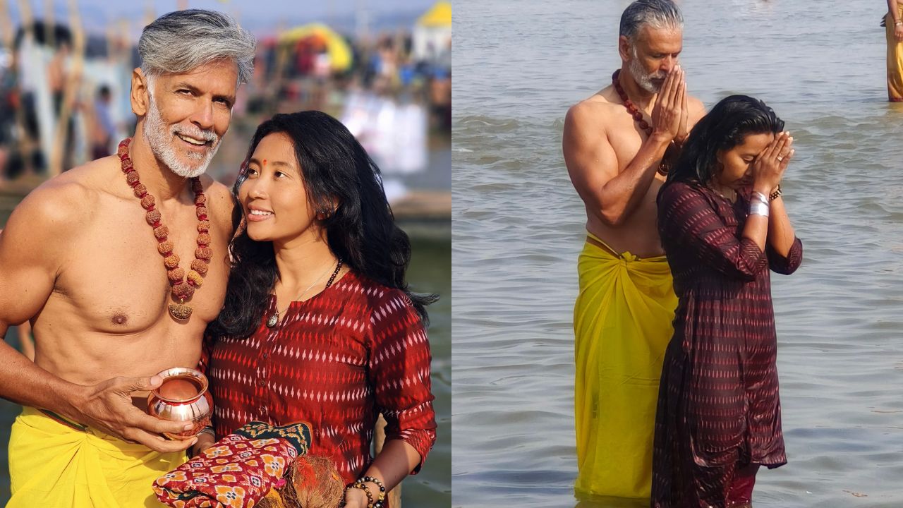 महाकुंभाचे हे फोटो शेअर करताना मिलिंदने कॅप्शनमध्ये लिहिले आहे - 