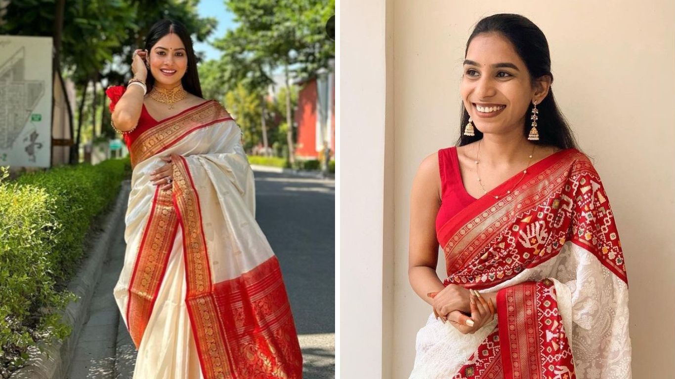 काठापदराच्या साड्यांमध्ये सुद्धा अनेक पर्याय उपलब्ध आहेत. त्यामध्ये तुम्ही या पद्धतीच्या सुंदर साड्या प्रजासत्ताक दिनाच्या दिवशी नेसू शकता. या तुमचा लुक खूप सुंदर आणि उठावदार दिसेल. 