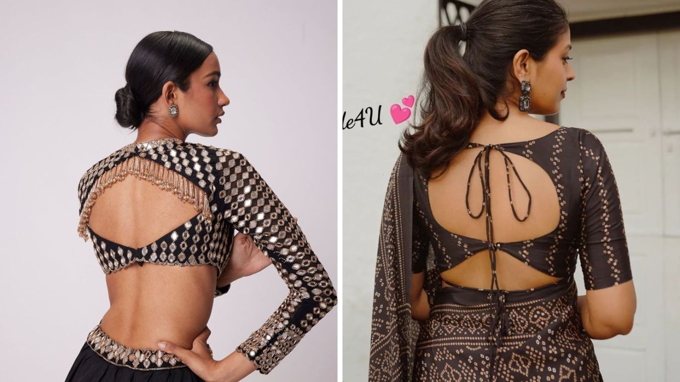 अनेक महिलांना मोठा गळा असलेले ब्लॉउज घालायला खूप आवडतात. डीप व्हिनेकसह थ्री-फोर स्लिव्हज ब्लॉउज तुमचे सौंदर्य खुलवण्यासाठी मदत करेल. 