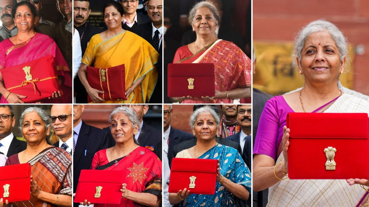 India's Union Finance Minister Nirmala Sitharaman wore 7 cotton saree looks while presenting the budget
