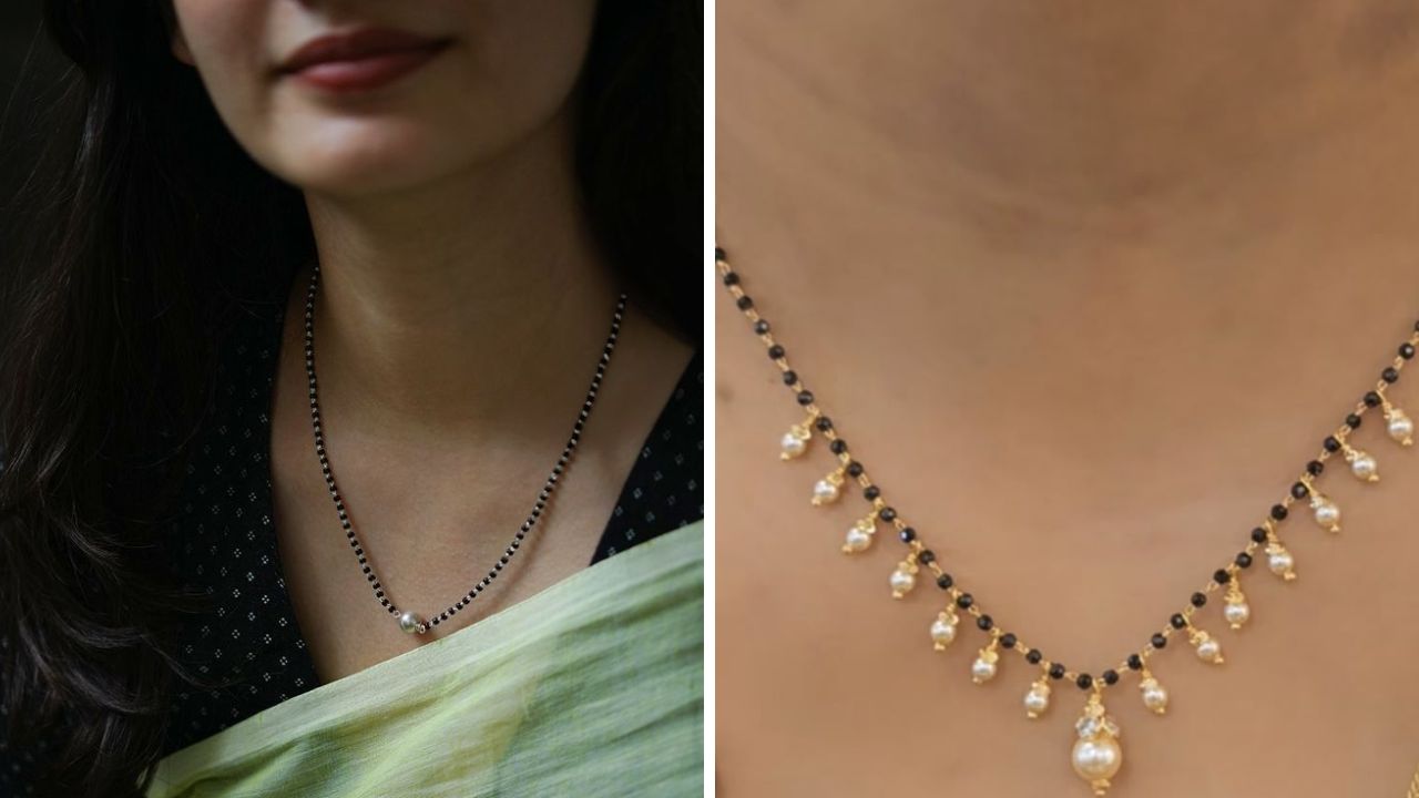 तुम्हाला जर हेवी लुक हवा असेल तर तुम्ही या पद्धतीचे मंगळसूत्र परिधान करू शकता. हे मंगळसूत्र गळ्यात हेवी लुक देतात. 