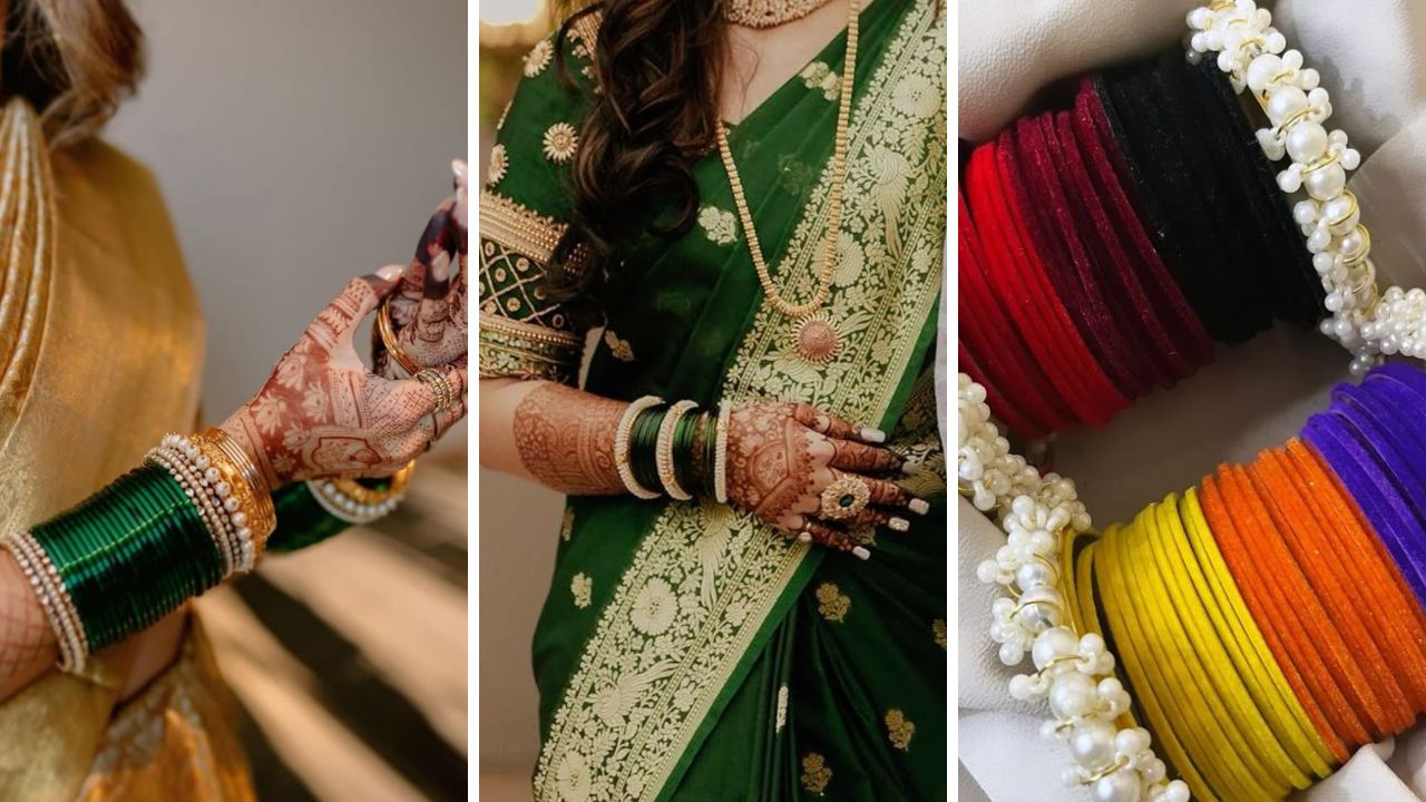 नऊवारी किंवा पैठणी साडीवर परिधान करा ‘या’ डिझाईन्सच्या मोती बांगड्या, हात दिसतील आकर्षक