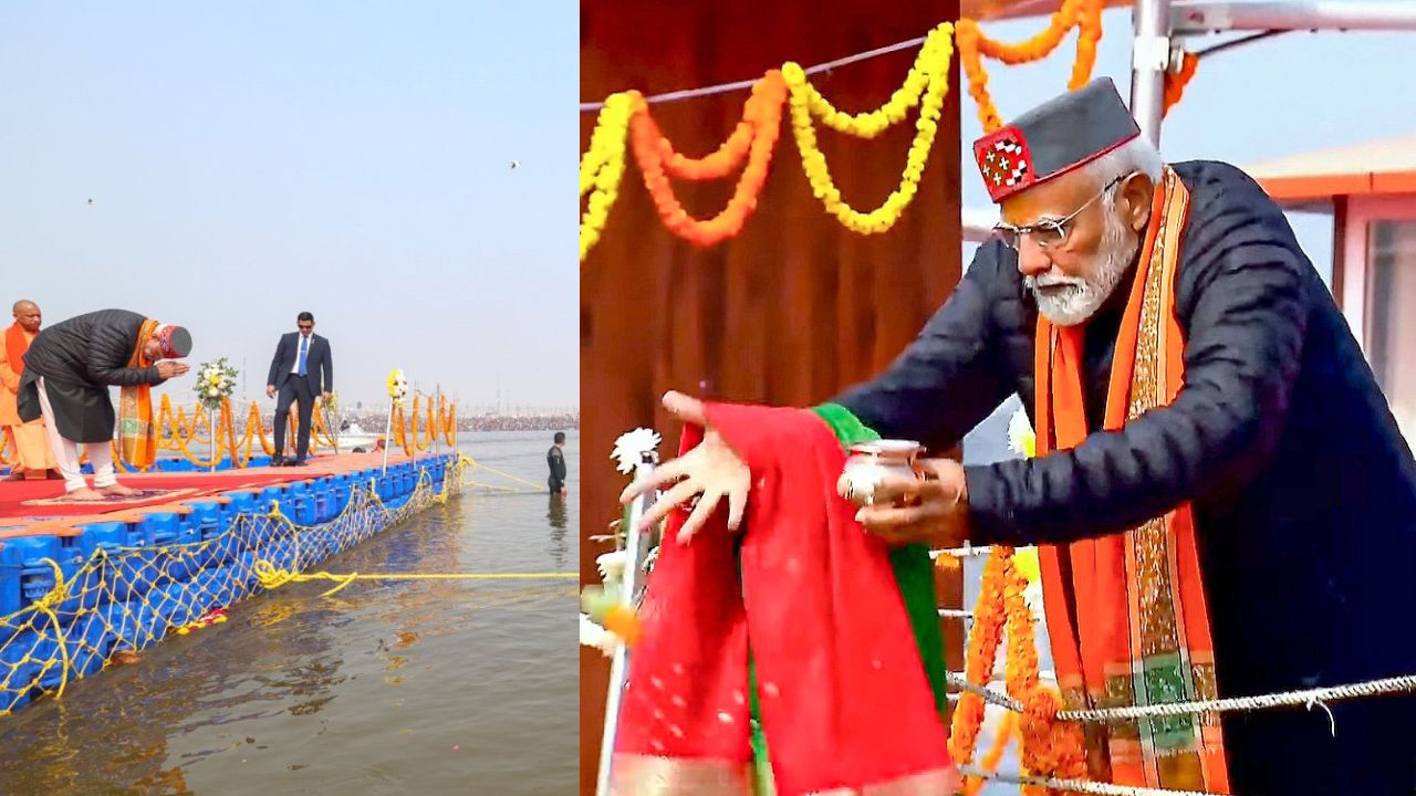 पंतप्रधान मोदी यांनी गंगा आरती देखील केली. त्याचबरोबर गंगा मातेला साडी देखील वाहिली आहे. किनाऱ्यावर उपस्थित असलेले लोक पंतप्रधान मोदींना पाहण्यासाठी जमले होते. यावेळी मोदी-मोदीच्या घोषणाही ऐकू आल्या आहेत.