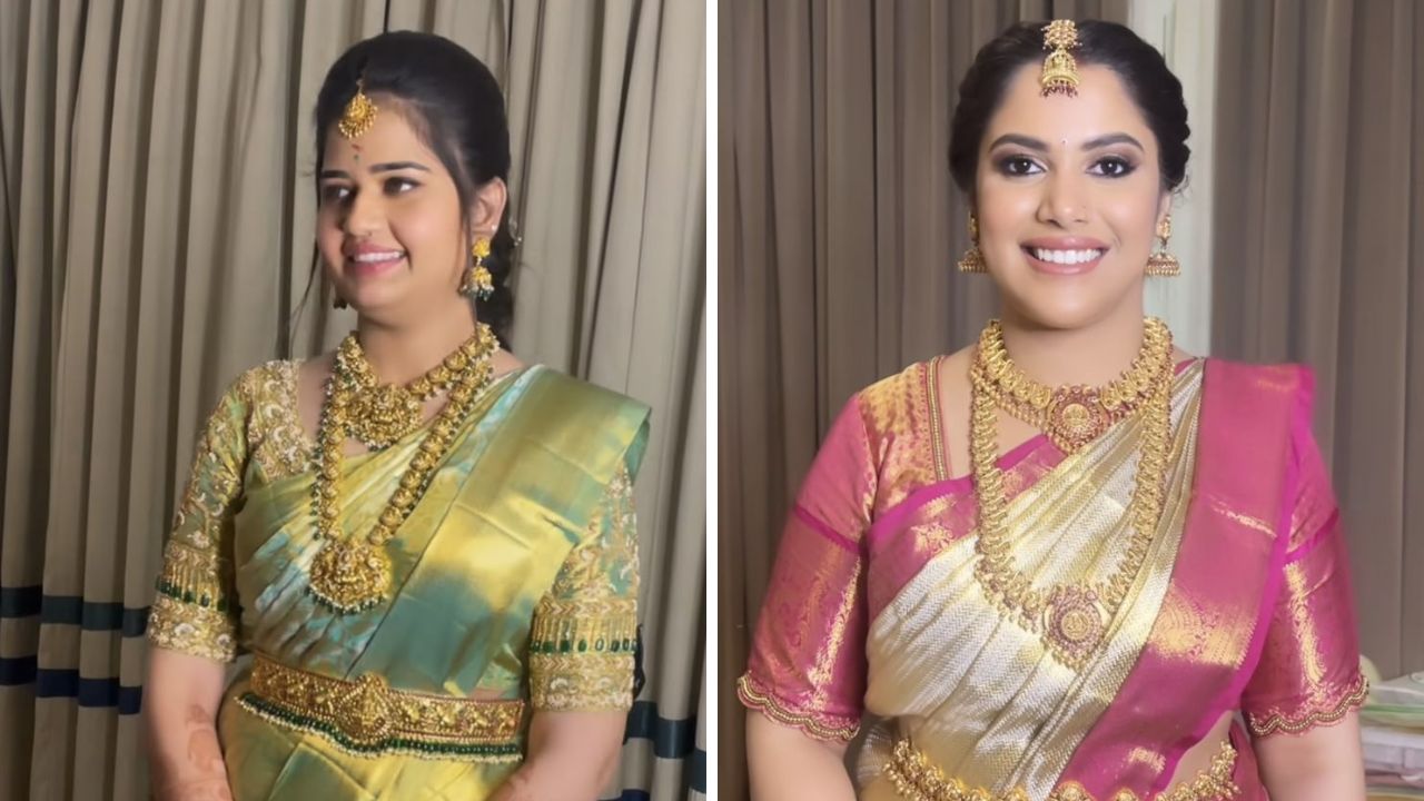 वेगवेगळ्या रंगीत मण्यांचा वापर करूनसुद्धा टेम्पल दागिने तयार केले जातात. त्यामुळे तुम्ही तुमच्या साडीला मॅच होतील असे दागिने बनवून घेऊ शकता. 