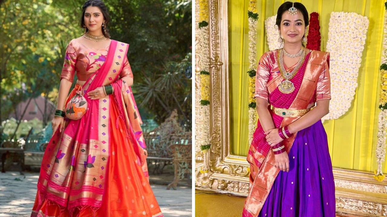 पैठणी साडी पासून घागरा - चोली शिवता येते. साडीच्या पदराचा ब्लाऊज आणि साडीच्या काठच्या कापडापासून सुंदरसा घागरा शिवून घेऊ शकता. लग्न समारंभात अनेक महिला आणि मुली घागरा किंवा लेहेंगा परिधान करतात. 