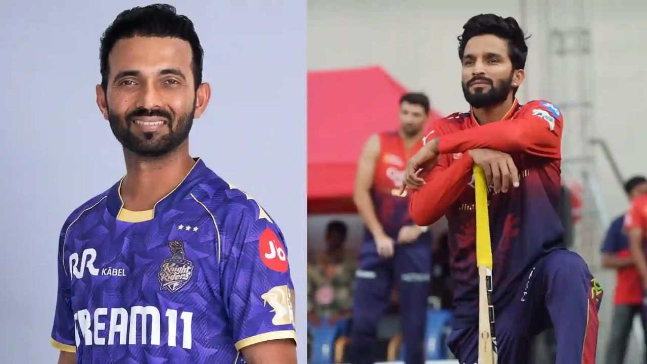 KKR Vs RCB  :  कोलकाता नाईट रायडर्सचे रॉयल चॅलेंजर्स बंगळुरूसमोर 175 धावांचे आव्हान; रहाणे, नरेन चमकले.. 