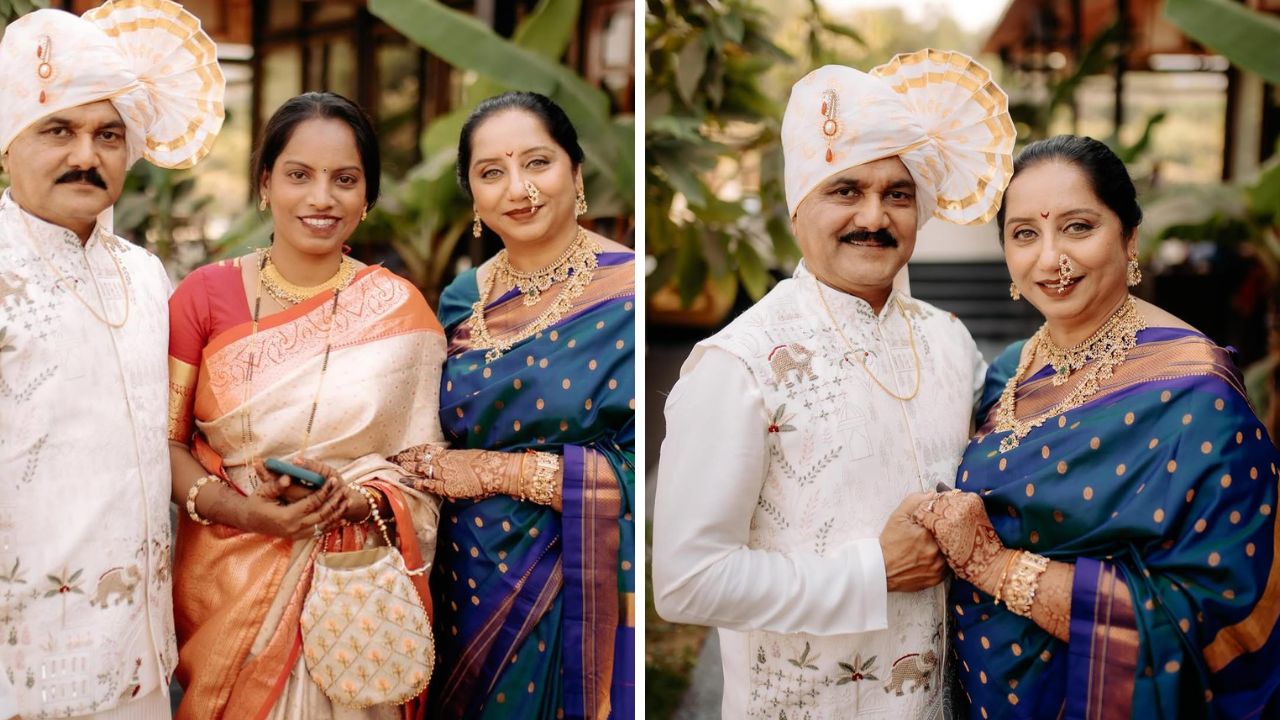 महाराष्ट्राचा पारंपरिक दागिना म्हणून ओळखलं असलेली नथ त्यांनी साडीवर परिधान केली आहे. मॉर्डन जमान्यात त्यांनी सुंदर असे पारंपरिक दागिने परिधान केले आहेत. 