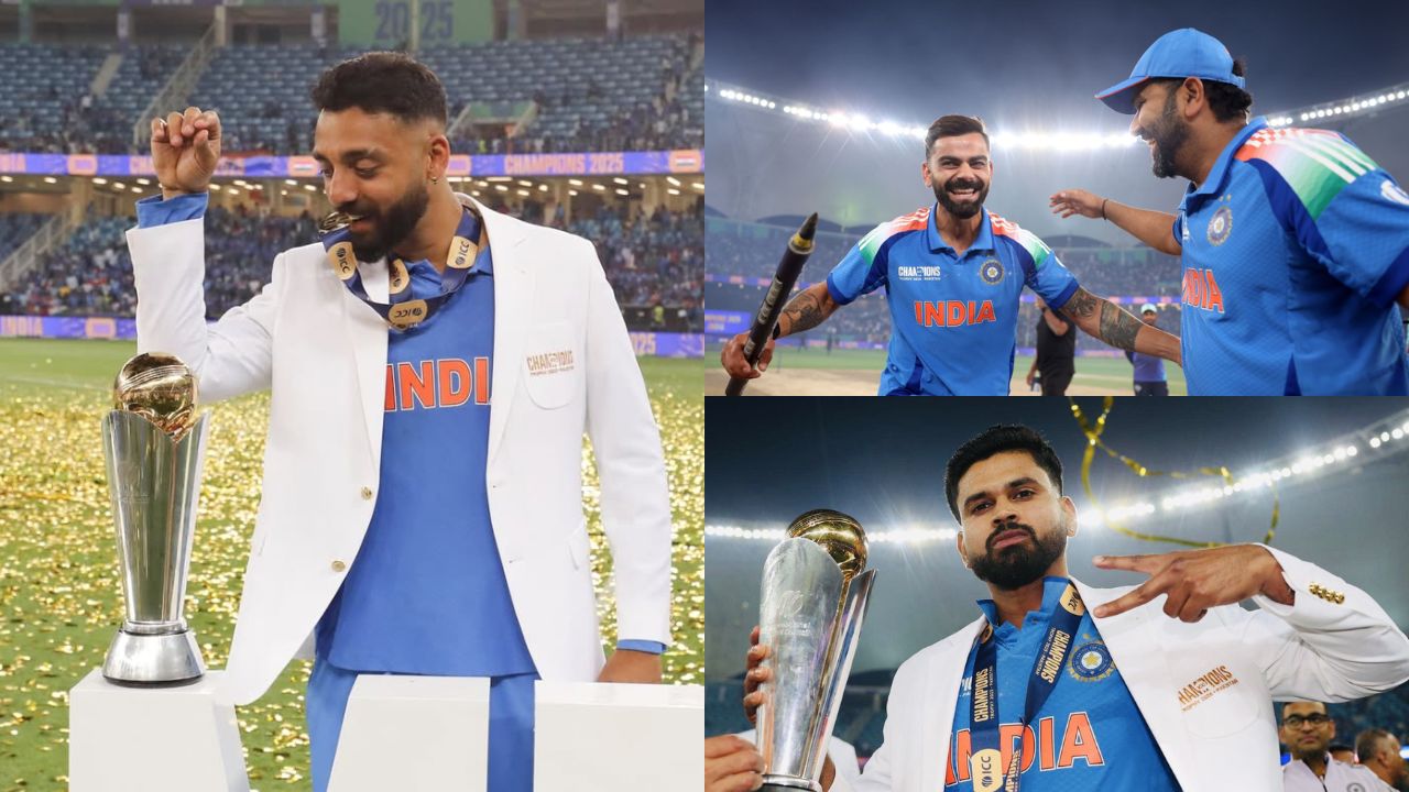 भारताच्या संघाचे विजयानंतर काही खास क्षण. फोटो सौजन्य - BCCI/ICC सोशल मीडिया