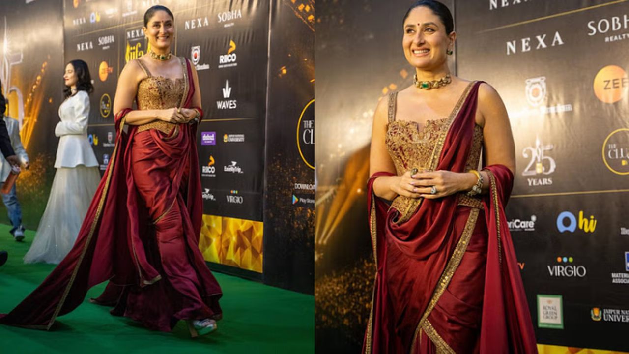 तसेच, सोनेरी आणि लाल रंगाच्या ड्रेसमध्ये करीना कपूर खूपच सुंदर दिसत होती. अभिनेत्रींच्या लुकने सगळ्यांना चकित केले होते. 
