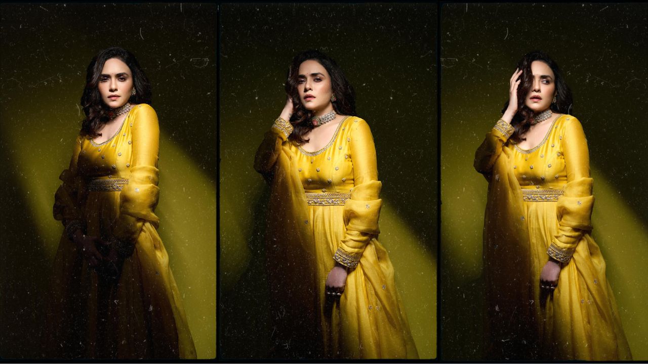 Amruta Khanvilkar Yellow Dress Photos