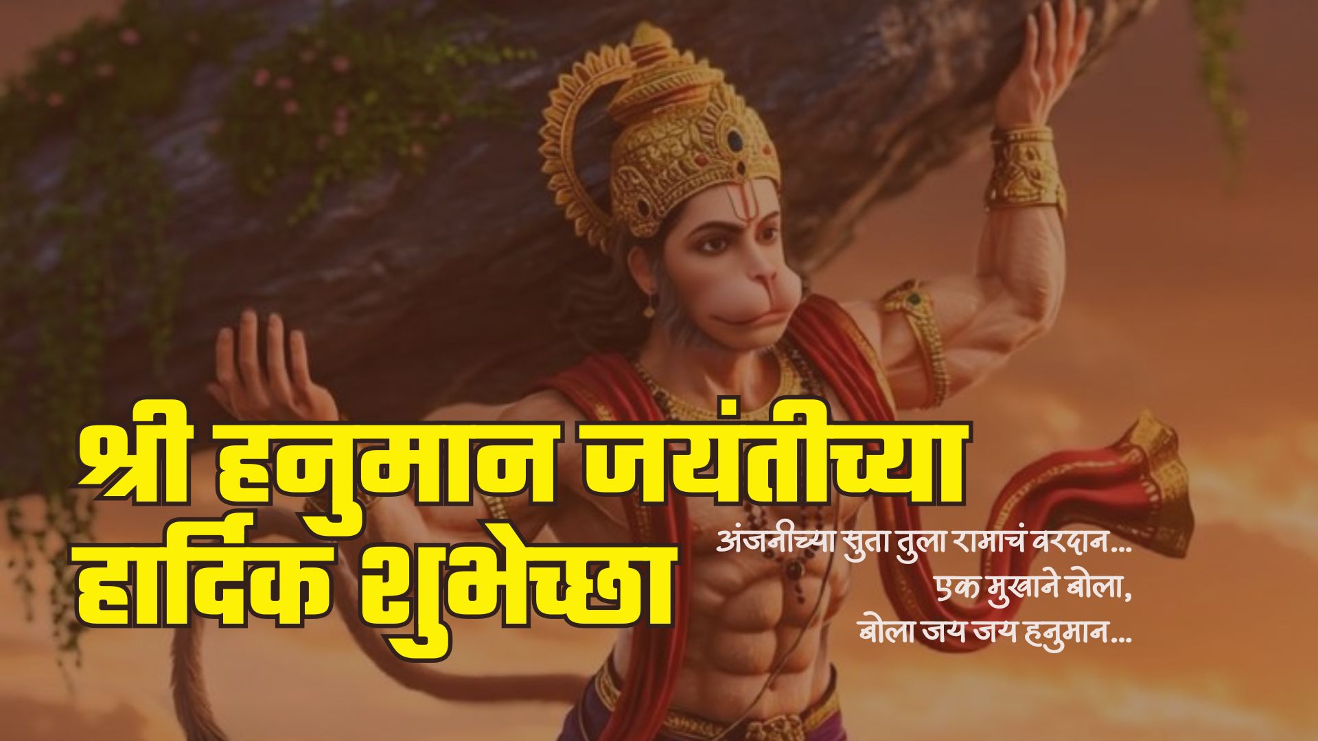 अंजनीच्या सुता तुला रामाचं वरदान… एक मुखाने बोला, बोला जय जय हनुमान… हनुमान जयंतीच्या हार्दिक शुभेच्छा