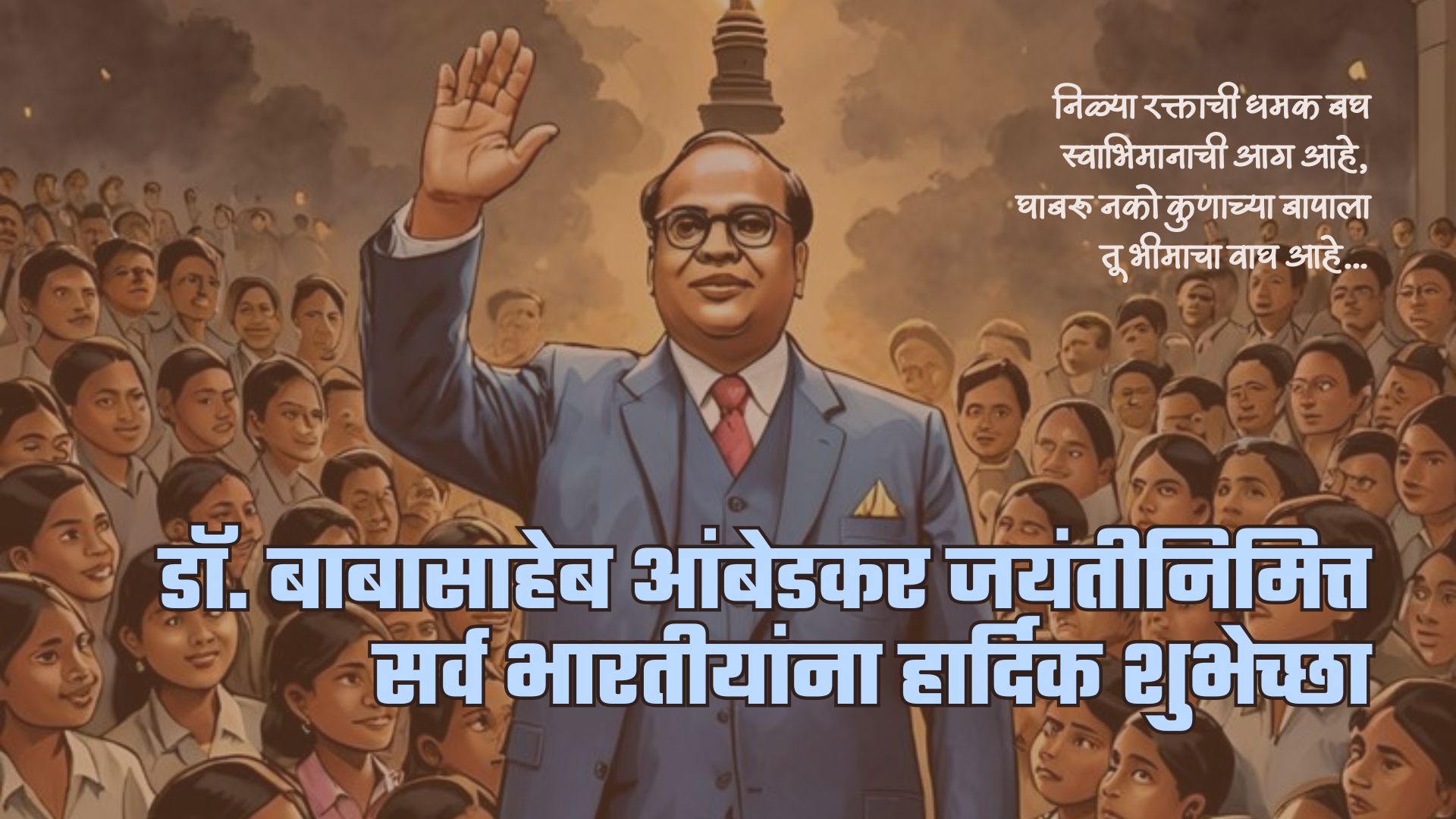 निळ्या रक्ताची धमक बघ स्वाभिमानाची आग आहे, घाबरू नको कुणाच्या बापाला तू भीमाचा वाघ आहे…डॉ. बाबासाहेब आंबेडकर जयंतीनिमित्त सर्व भारतीयांना हार्दिक शुभेच्छा 