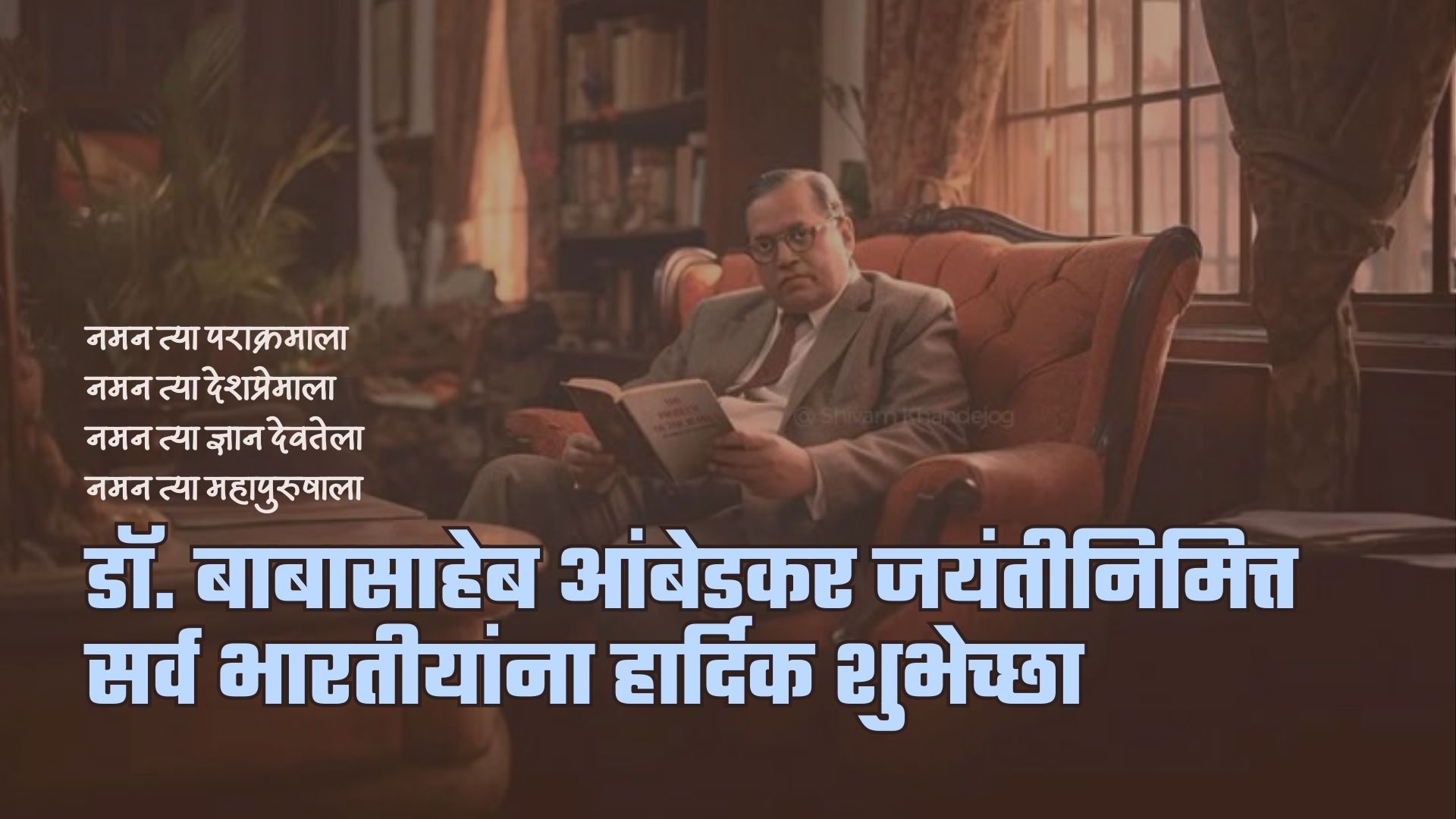 नमन त्या पराक्रमाला नमन त्या देशप्रेमाला नमन त्या ज्ञान देवतेला नमन त्या महापुरुषाला... डॉ. बाबासाहेब आंबेडकर जयंतीनिमित्त सर्व भारतीयांना हार्दिक शुभेच्छा