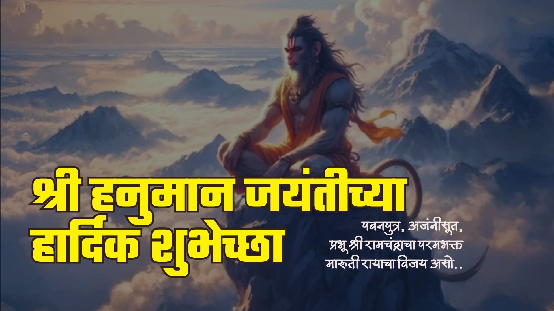 पवनपुत्र, अजंनीसूत, प्रभू श्री रामचंद्राचा परमभक्त मारूती रायाचा विजय असो.. हनुमान जन्मोत्सवाच्या हार्दिक शुभेच्छा!