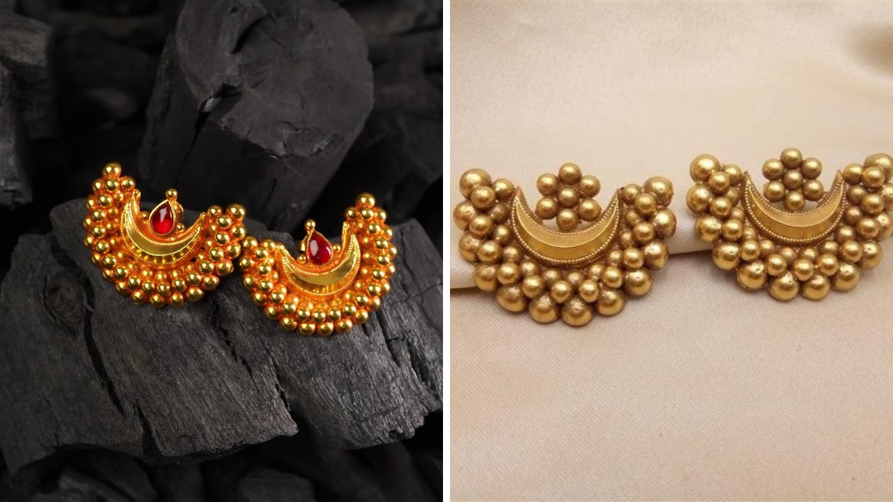 अनेक महिलांना जास्त हेवी आणि वर्क केलेले दागिने परिधान करायला आवडत नाहीत. अशावेळी तुम्ही चंद्रोकर कानातले परिधान करू शकता. चंद्रकोर कानातले तुमच्या लुकची शोभा वाढवतील. 