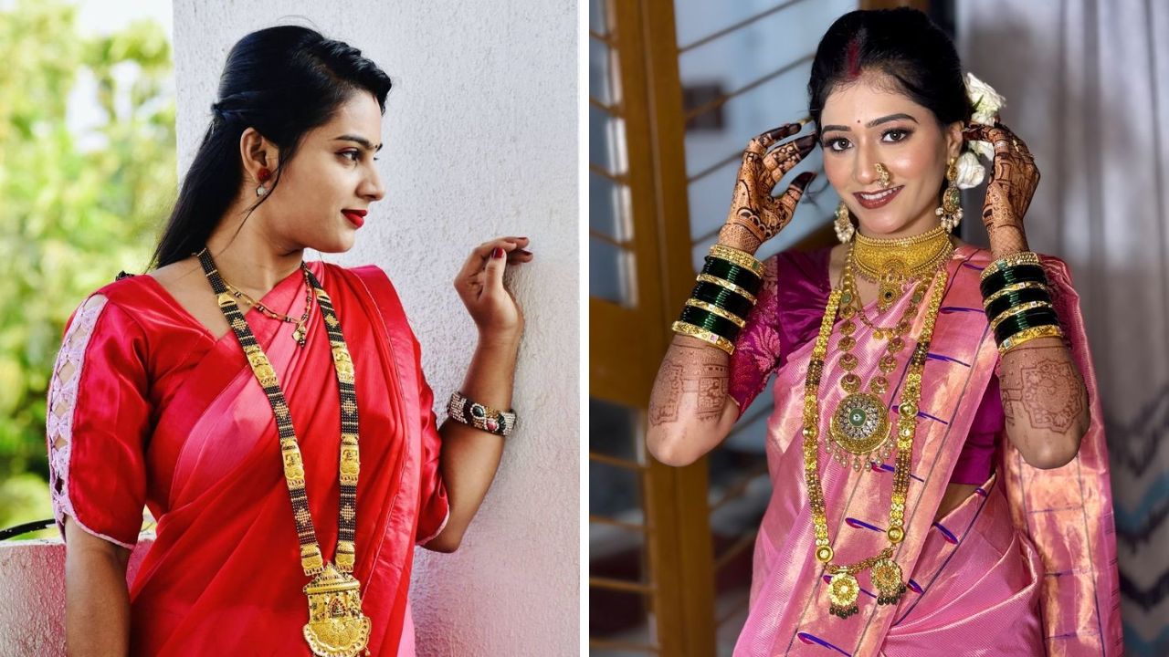 जास्त सोन्याचा वापरून तयार केलेले सोन्याचे मंगळसूत्र गळ्यात उठून दिसतात. यामध्ये तुम्ही फॅन्सी पेंडेंट सुद्धा लावून घेऊ शकता. 