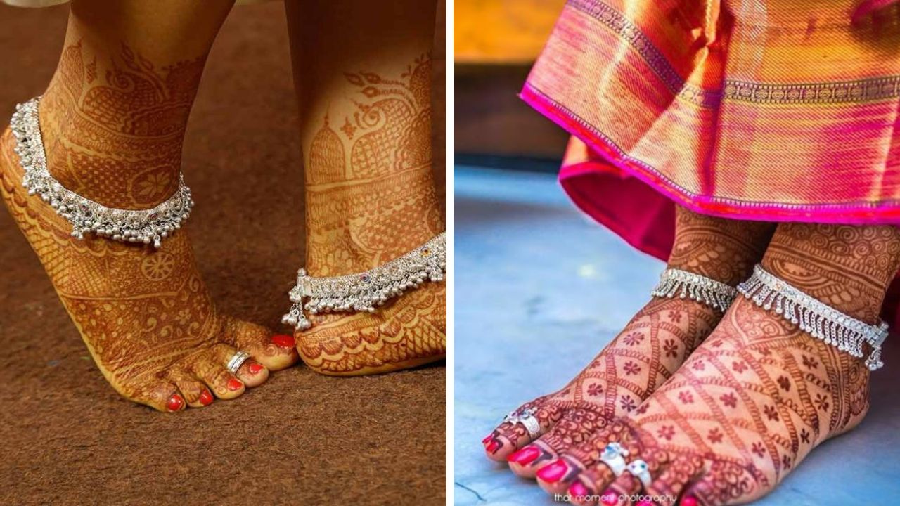 लग्नात पायांची शोभा वाढवण्यासाठी चांदीचे मोठे पैंजण परिधान केले जातात. यामुळे तुमचे पाय अधिक सुंदर आणि उठावदार दिसतात. 