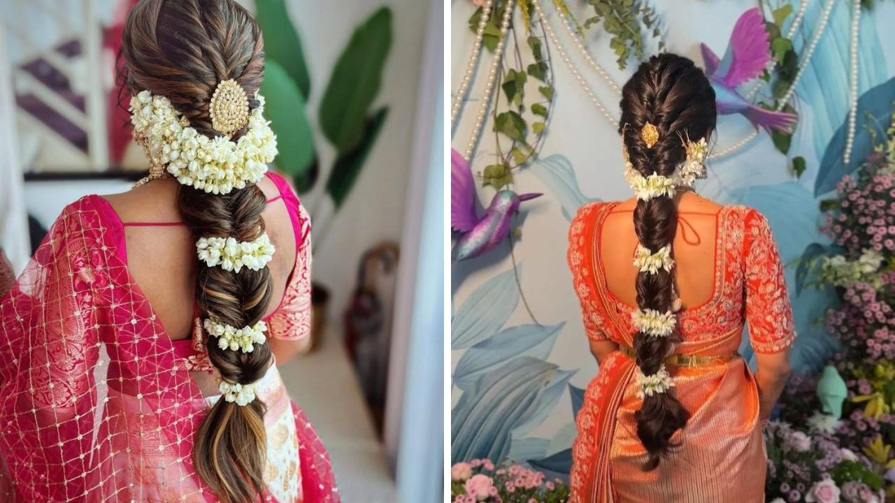 साडी नेसल्यानंतर अनेकांना केसांची वेणी घालायला खूप आवडते. त्यामुळे वेणी घातल्यानंतर तुम्ही या पद्धतीने केसांच्या भोवती गजरा गुंडाळाल्यास तुमचे केस सुंदर दिसतील. 