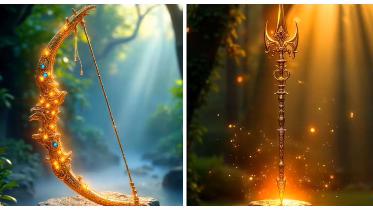 या फोटोमध्ये श्रीकृष्णाचा प्रसिद्ध शंख 'पंचजन्य' देखील दाखवण्यात आला आहे, जो महाभारतातील युद्धाच्या सुरुवातीला वाजवण्यात आला होता.तसेच यात धर्मराज युधिष्ठिराच्या भाल्यालाही दाखवण्यात आले आहे, जे सत्य आणि धर्माचे प्रतीक मानले जाते 
