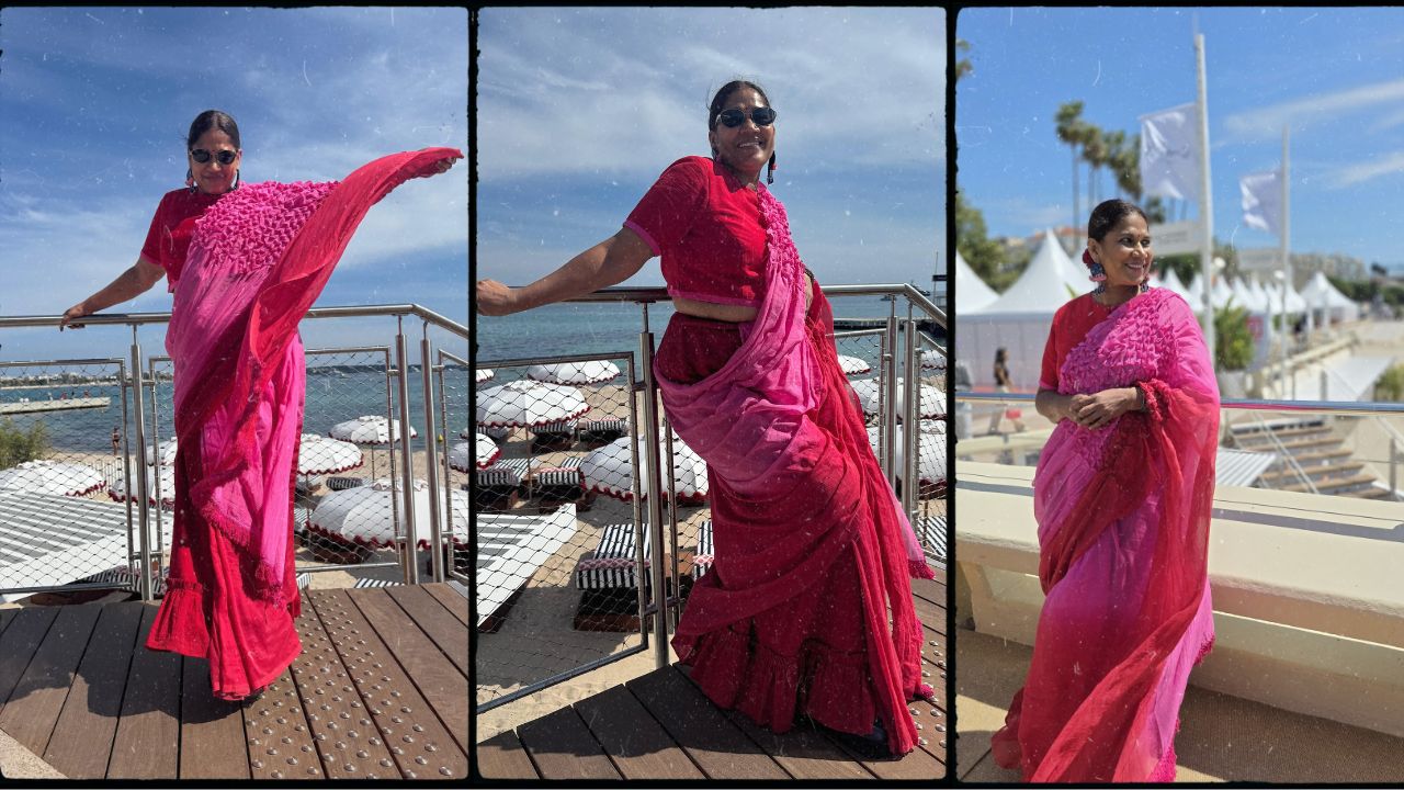 'ही गुलाबी हवा...' यावर्षीही Cannes 2025 मध्ये मराठमोळ्या छाया कदमची छाप, गुलाबी साडी आणि...