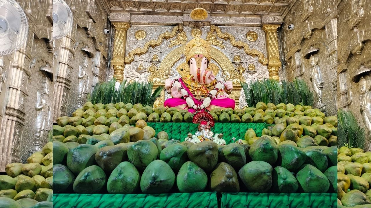 वैशाख वणव्यापासून रक्षण व्हावे. दुष्काळ, पाण्याचे दुर्भिक्ष शेतक-यांच्या समस्या गणरायाच्या कृपेने निर्विघ्न व्हाव्यात, या भावनेने शहाळ्यांचा महानैवेद्य अर्पण करण्यात आला आहे. 